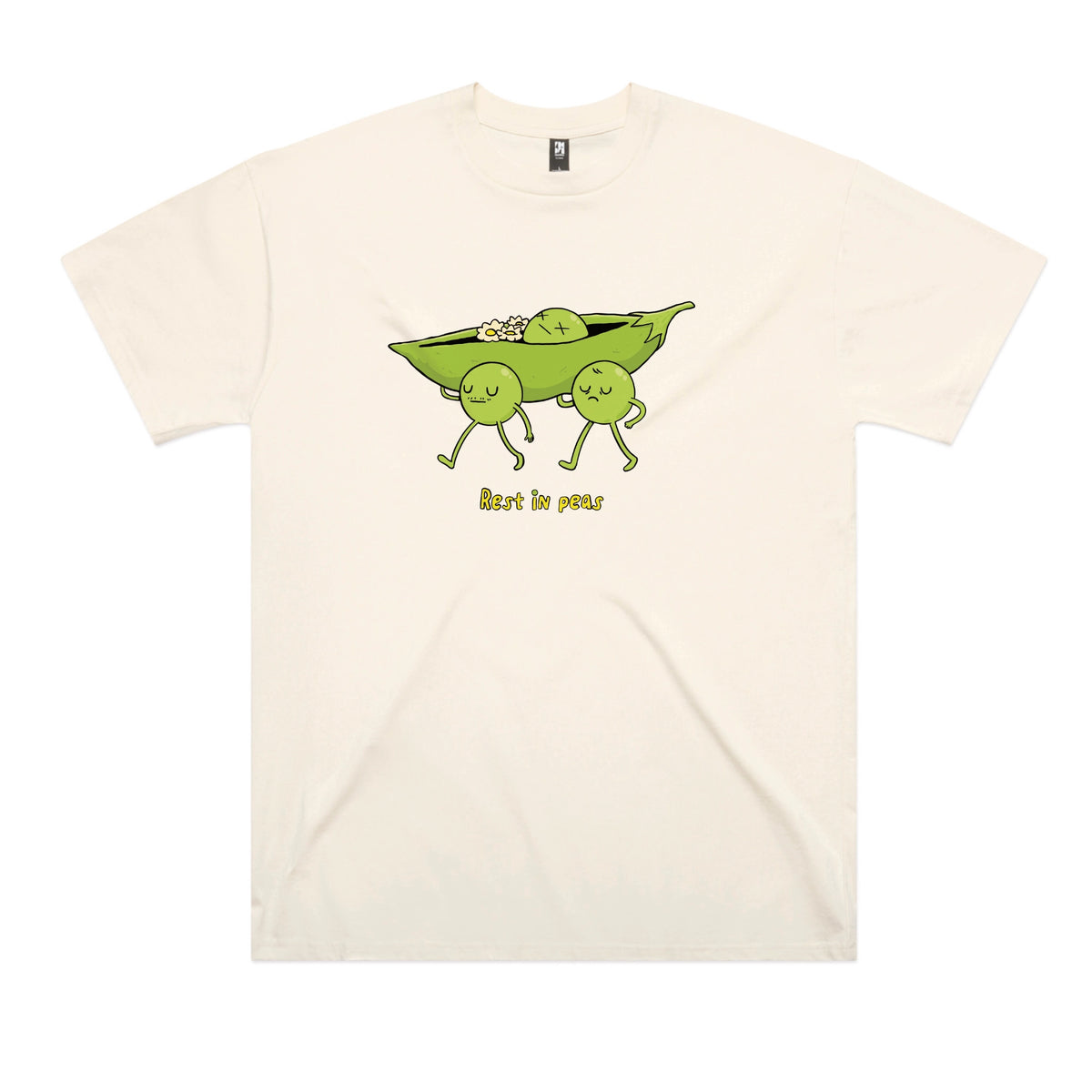Ecru oversized t-shirt with Rest In Peas graphic by Lonely Kids Club