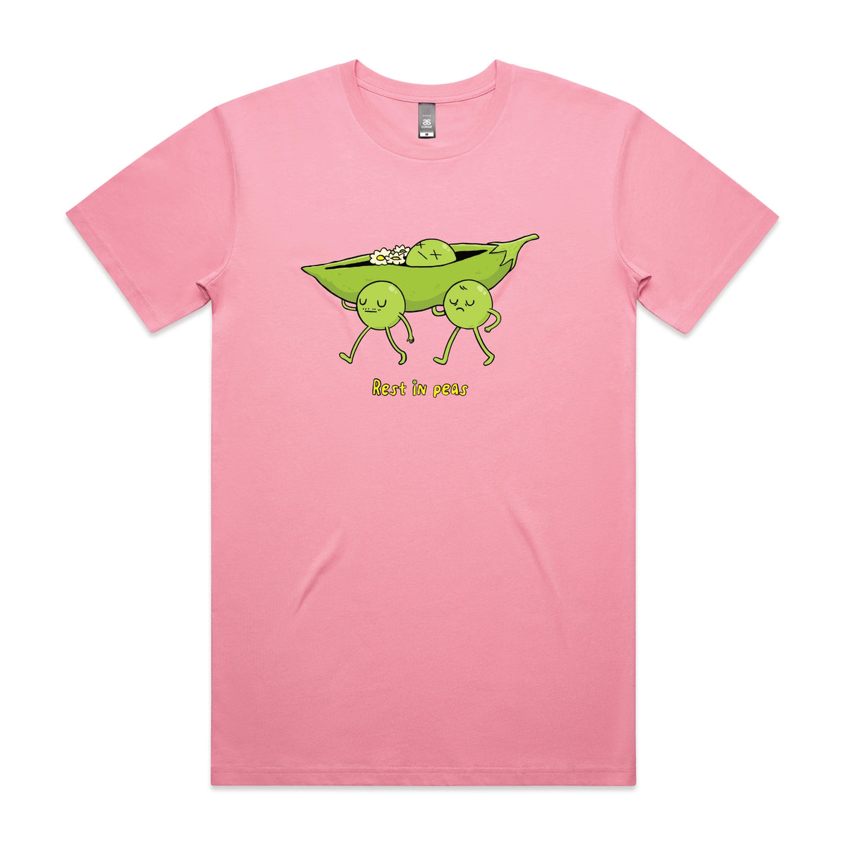 Bubblegum unisex t-shirt with Rest In Peas graphic by Lonely Kids Club