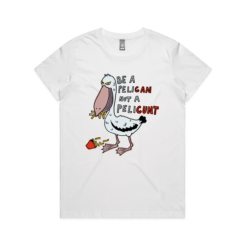 Pelicunt Tee by Lonely Kids Club. All clothing from our T-shirts to our shorts and hoodies are ethically made, and printed packed and shipped from Sydney.