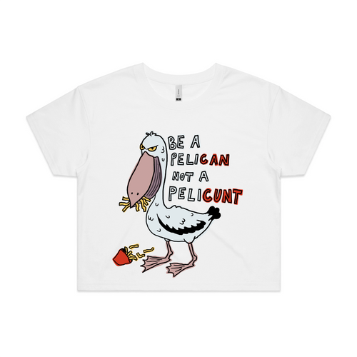 Pelicunt Tee by Lonely Kids Club. All clothing from our T-shirts to our shorts and hoodies are ethically made, and printed packed and shipped from Sydney.