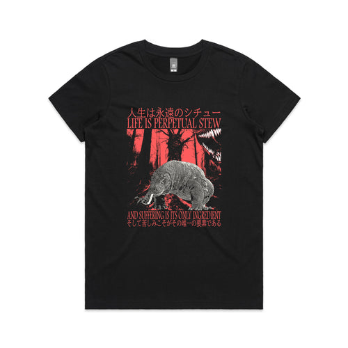 Perpetual Stew Tee by Lonely Kids Club. All clothing from our T-shirts to our shorts and hoodies are ethically made, and printed packed and shipped from Sydney.