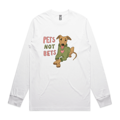 Pets Not Bets Tee by Lonely Kids Club. All clothing from our T-shirts to our shorts and hoodies are ethically made, and printed packed and shipped from Sydney.