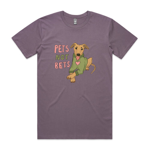 Pets Not Bets Tee by Lonely Kids Club. All clothing from our T-shirts to our shorts and hoodies are ethically made, and printed packed and shipped from Sydney.