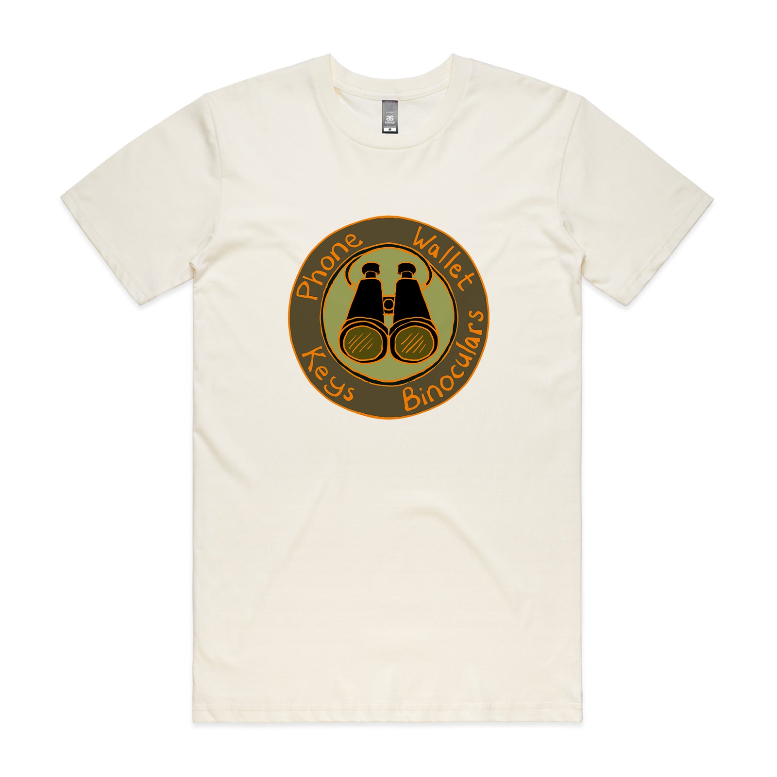 Phone Wallet Keys Binoculars Tee