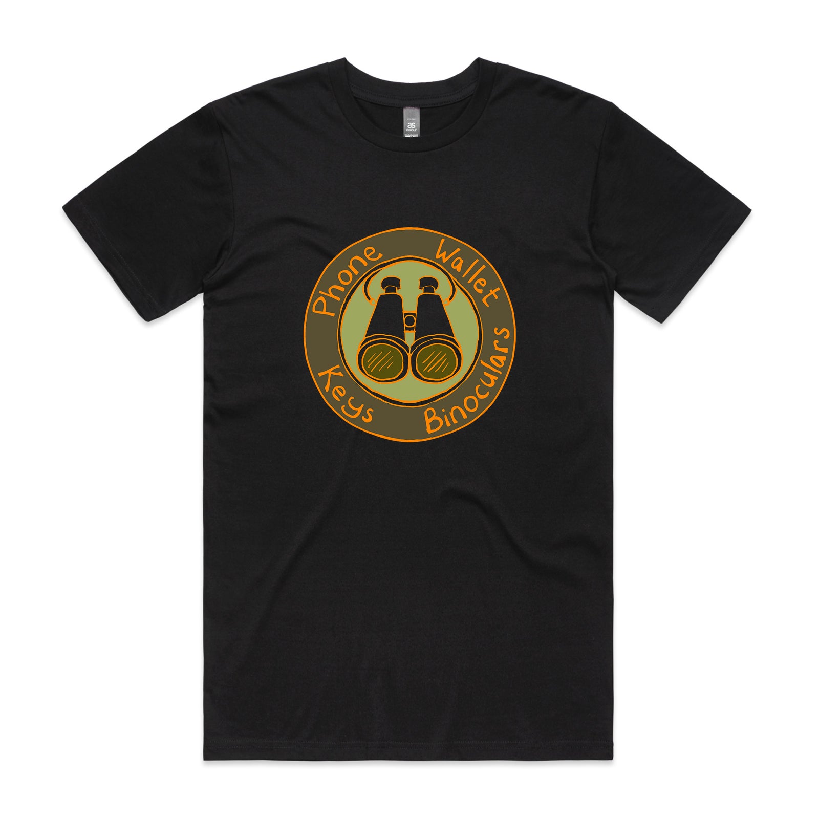 Phone Wallet Keys Binoculars Tee