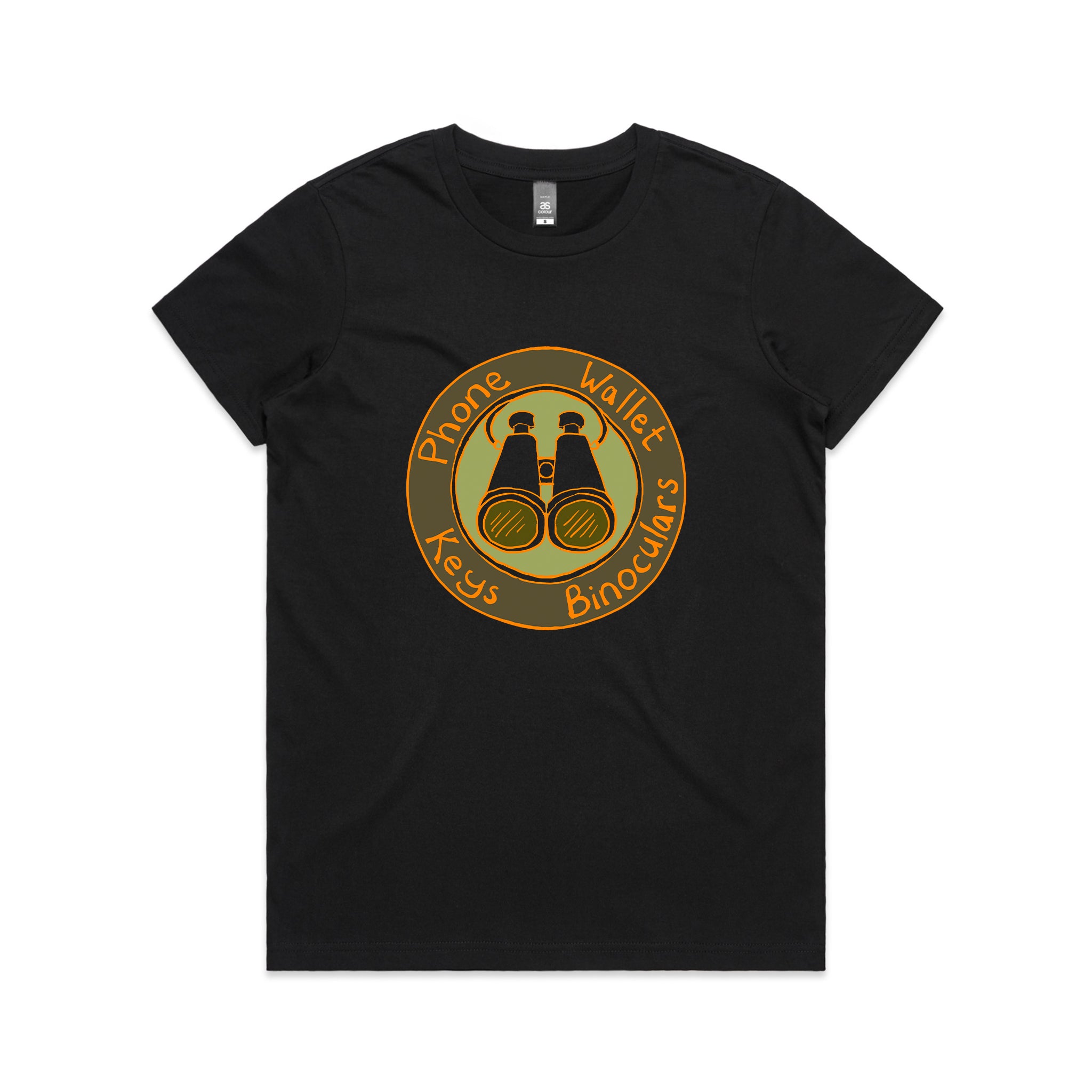 Phone Wallet Keys Binoculars Tee