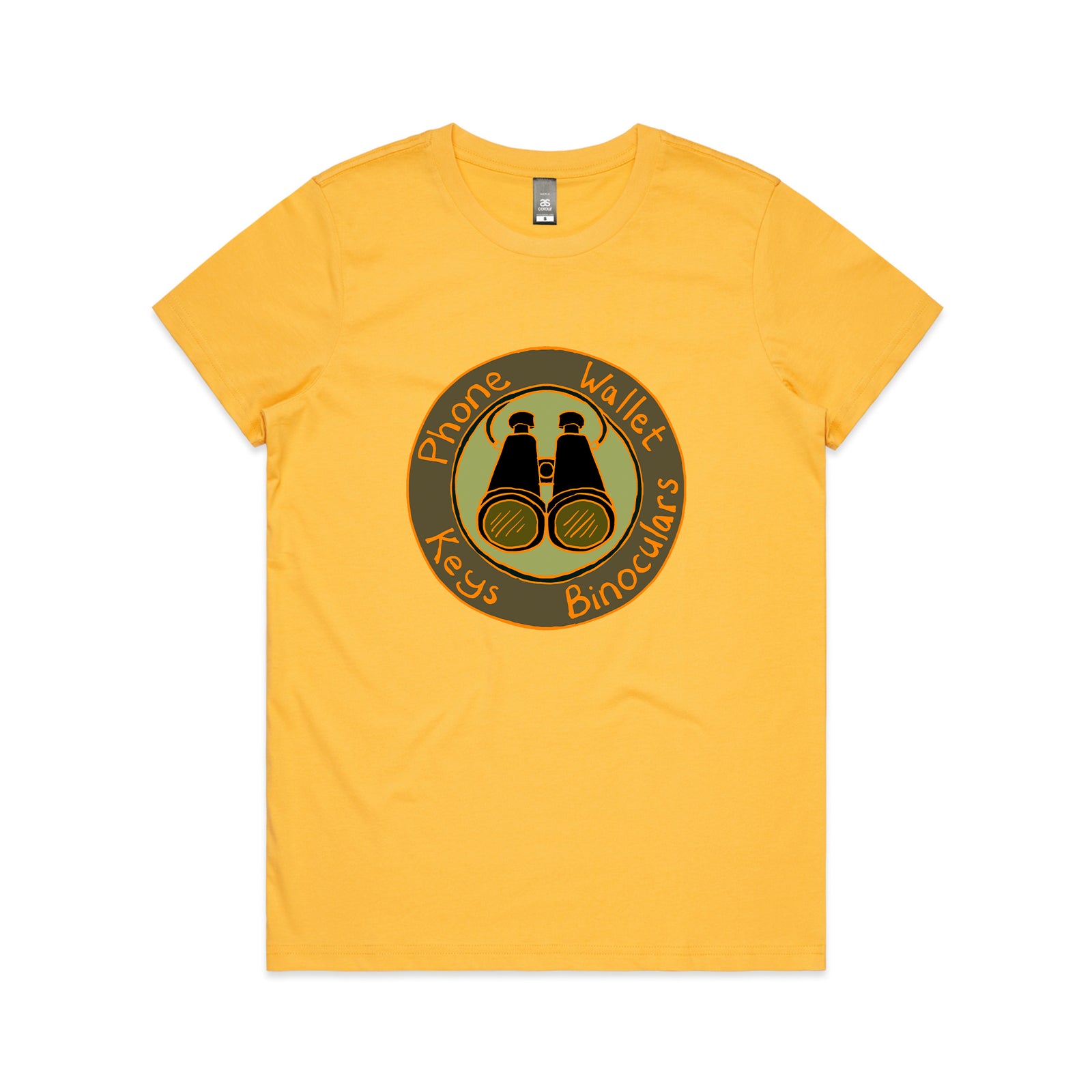 Phone Wallet Keys Binoculars Tee