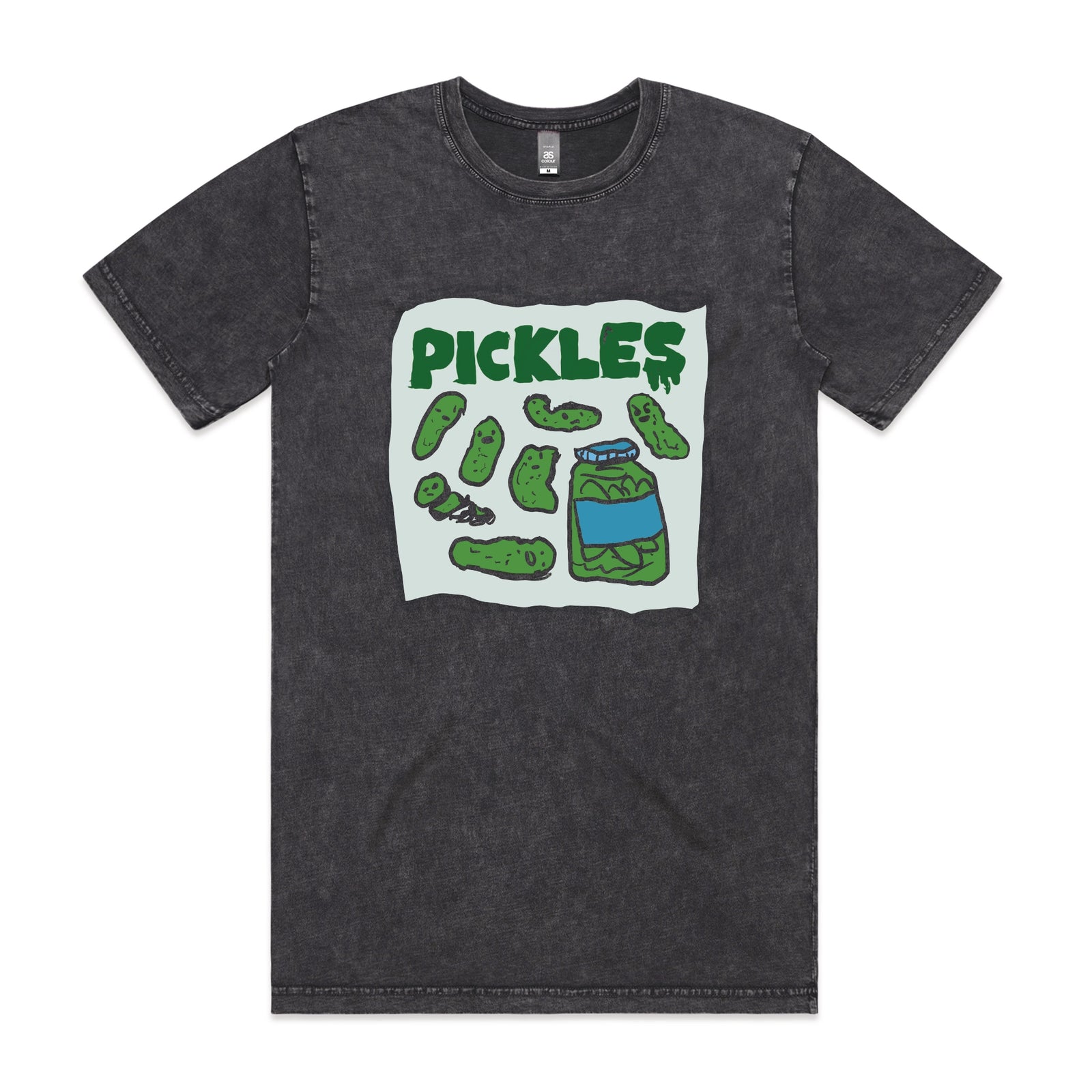 Acid Wash unisex t-shirt with Pickles graphic by Lonely Kids Club