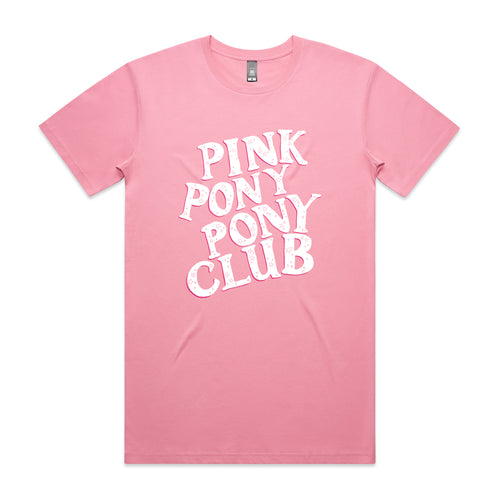 Pink Pony Pony Club Tee by Lonely Kids Club. All clothing from our T-shirts to our shorts and hoodies are ethically made, and printed packed and shipped from Sydney.