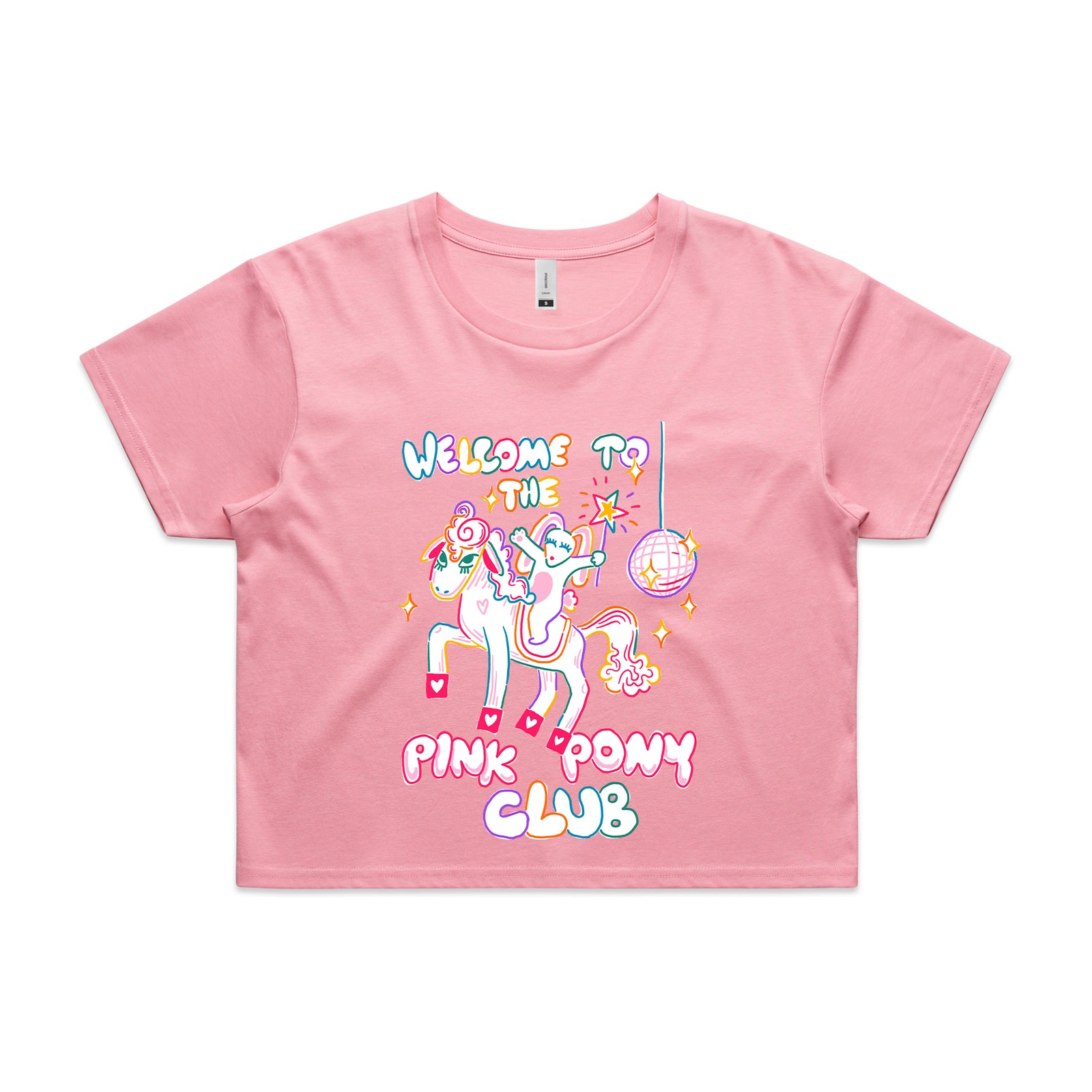 Pink Pony Club T-Shirt Inspired by Chappell Roan and sustainably printed in Sydney.