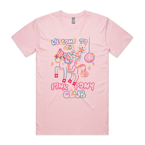 Pink Pony Club T-Shirt Inspired by Chappell Roan and sustainably printed in Sydney.