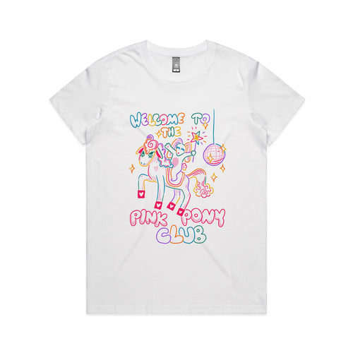 Pink Pony Club T-Shirt Inspired by Chappell Roan and sustainably printed in Sydney.