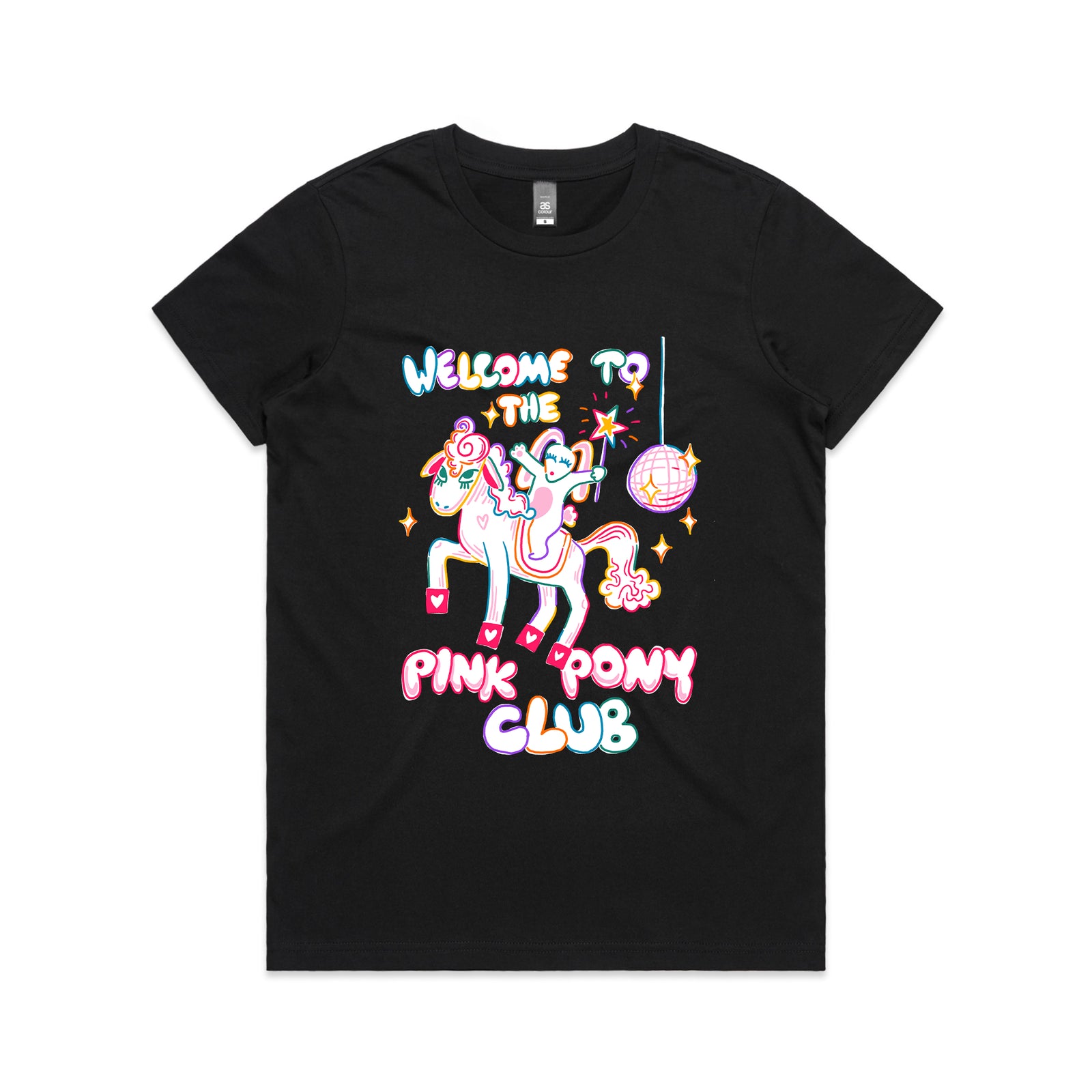 Pink Pony Club T-Shirt Inspired by Chappell Roan and sustainably printed in Sydney.