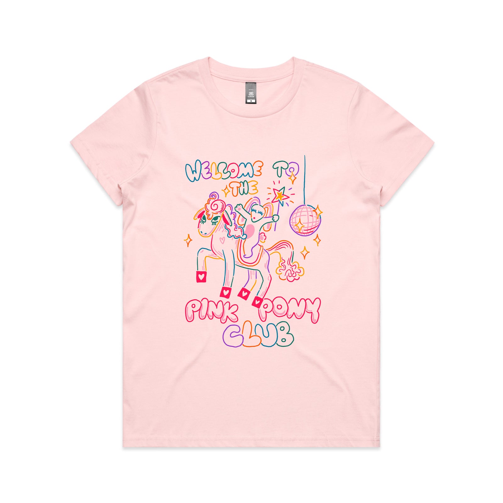 Pink Pony Club T-Shirt Inspired by Chappell Roan and sustainably printed in Sydney.