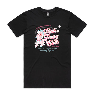 Pink Pony Trans Tee by Lonely Kids Club. All clothing from our T-shirts to our shorts and hoodies are ethically made, and printed packed and shipped from Sydney.