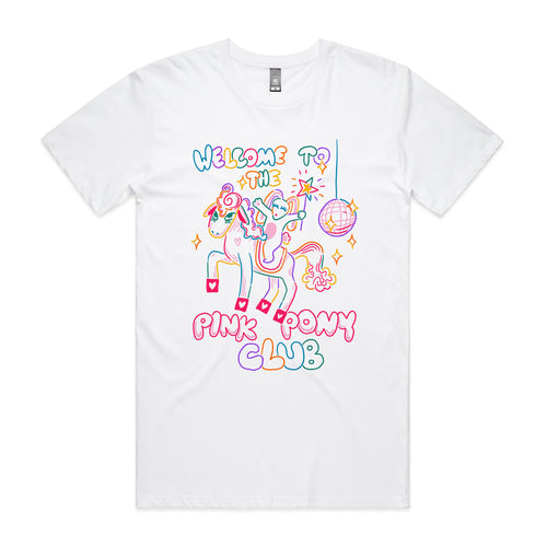 Pink Pony Club T-Shirt Inspired by Chappell Roan and sustainably printed in Sydney.