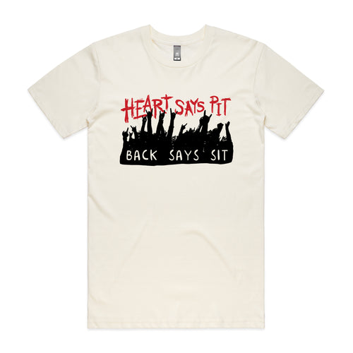 Heart Says Pit Tee by Lonely Kids Club. All clothing from our T-shirts to our shorts and hoodies are ethically made, and printed packed and shipped from Sydney.