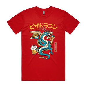 Pizza Dragon Tee by Lonely Kids Club. All clothing from our T-shirts to our shorts and hoodies are ethically made, and printed packed and shipped from Sydney.