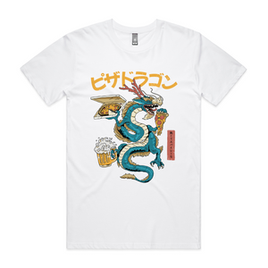 Pizza Dragon Tee by Lonely Kids Club. All clothing from our T-shirts to our shorts and hoodies are ethically made, and printed packed and shipped from Sydney.