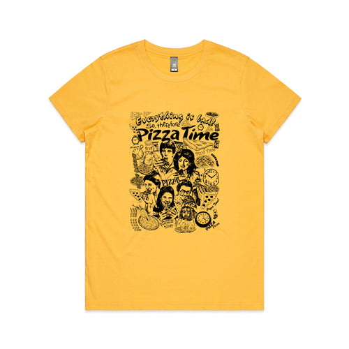Pizza Time Tee by Lonely Kids Club. All clothing from our T-shirts to our shorts and hoodies are ethically made, and printed packed and shipped from Sydney.