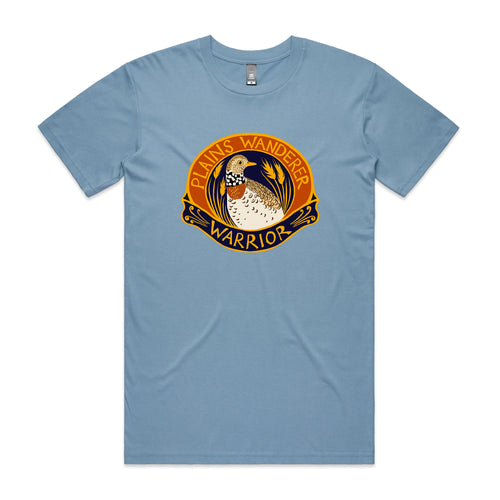 Plains Wanderer Warrior Tee by Lonely Kids Club. All clothing from our T-shirts to our shorts and hoodies are ethically made, and printed packed and shipped from Sydney.