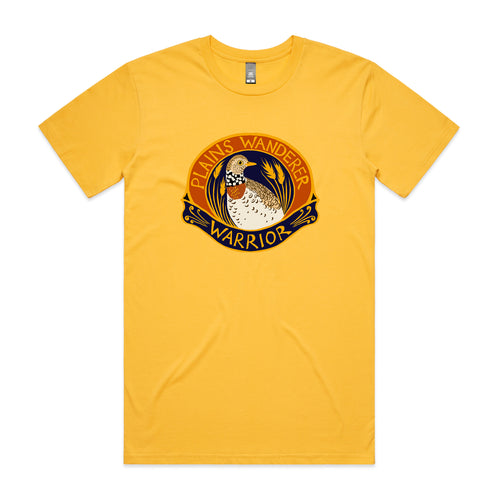 Plains Wanderer Warrior Tee by Lonely Kids Club. All clothing from our T-shirts to our shorts and hoodies are ethically made, and printed packed and shipped from Sydney.