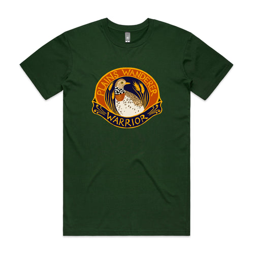 Plains Wanderer Warrior Tee by Lonely Kids Club. All clothing from our T-shirts to our shorts and hoodies are ethically made, and printed packed and shipped from Sydney.