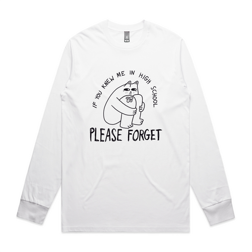 Please Forget Tee by Lonely Kids Club. All clothing from our T-shirts to our shorts and hoodies are ethically made, and printed packed and shipped from Sydney.