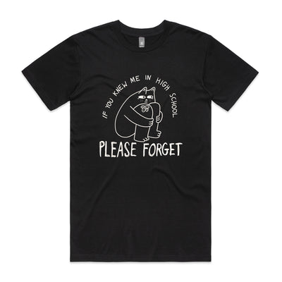 Please Forget Tee by Lonely Kids Club. All clothing from our T-shirts to our shorts and hoodies are ethically made, and printed packed and shipped from Sydney.