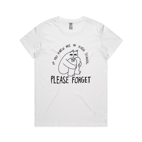 Please Forget Tee by Lonely Kids Club. All clothing from our T-shirts to our shorts and hoodies are ethically made, and printed packed and shipped from Sydney.