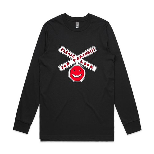 Please Look For Trains Tee by Lonely Kids Club. All clothing from our T-shirts to our shorts and hoodies are ethically made, and printed packed and shipped from Sydney.