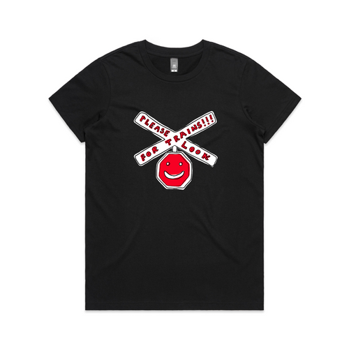 Please Look For Trains Tee by Lonely Kids Club. All clothing from our T-shirts to our shorts and hoodies are ethically made, and printed packed and shipped from Sydney.