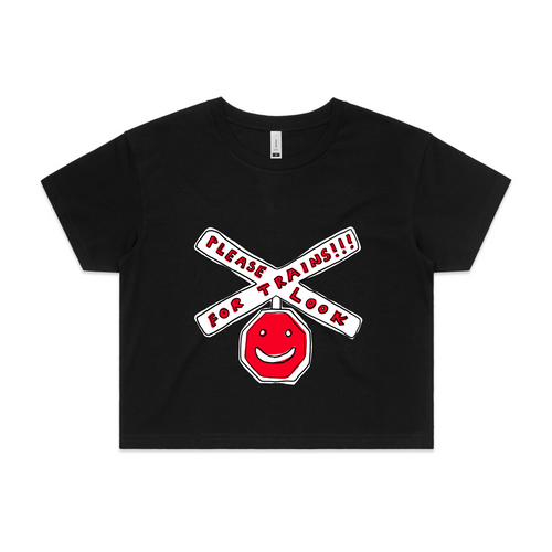 Please Look For Trains Tee by Lonely Kids Club. All clothing from our T-shirts to our shorts and hoodies are ethically made, and printed packed and shipped from Sydney.