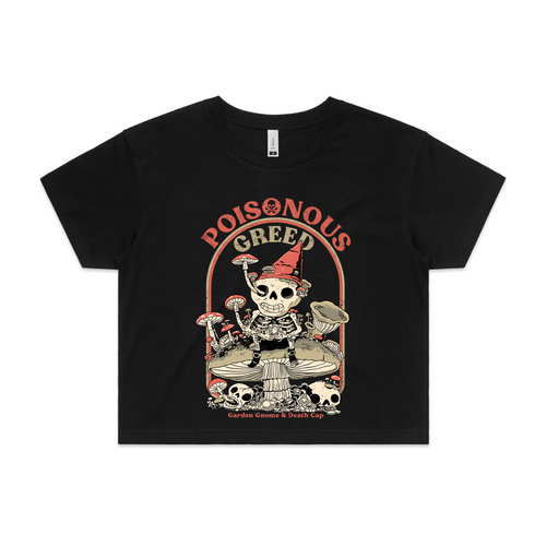 Poisonous Greed Tee by Lonely Kids Club. All clothing from our T-shirts to our shorts and hoodies are ethically made, and printed packed and shipped from Sydney.