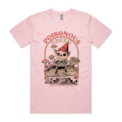 Poisonous Greed Tee by Lonely Kids Club. All clothing from our T-shirts to our shorts and hoodies are ethically made, and printed packed and shipped from Sydney.