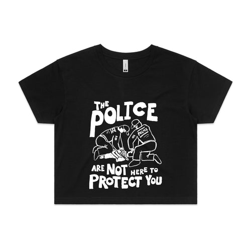 Not Here To Protect Tee by Lonely Kids Club. All clothing from our T-shirts to our shorts and hoodies are ethically made, and printed packed and shipped from Sydney.