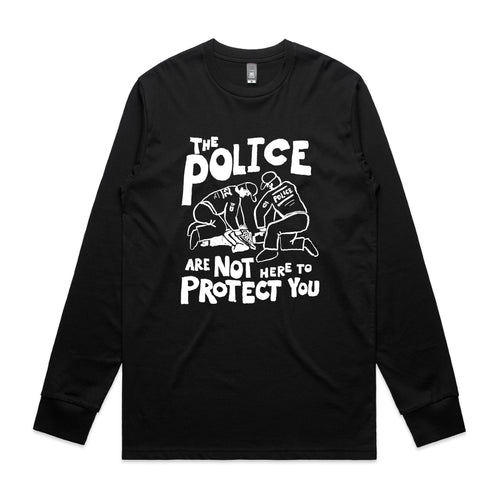 Not Here To Protect Tee by Lonely Kids Club. All clothing from our T-shirts to our shorts and hoodies are ethically made, and printed packed and shipped from Sydney.