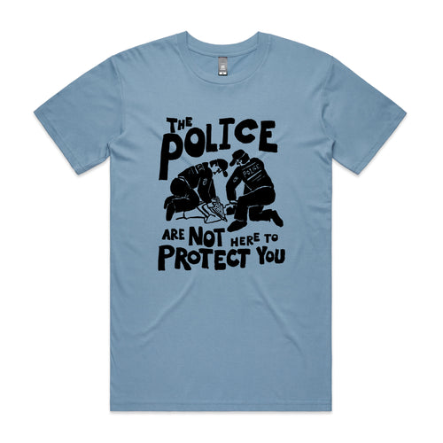 Not Here To Protect Tee by Lonely Kids Club. All clothing from our T-shirts to our shorts and hoodies are ethically made, and printed packed and shipped from Sydney.