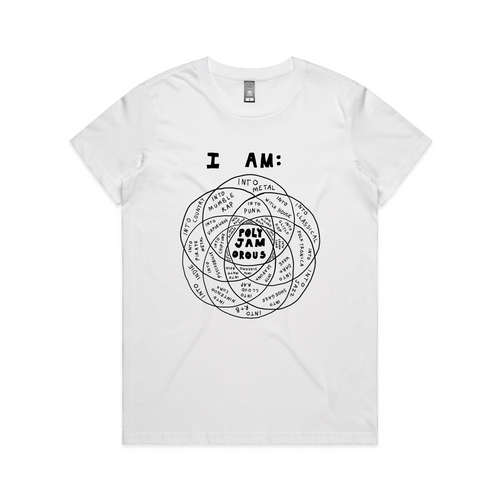 Polyjamorous Tee by Lonely Kids Club. All clothing from our T-shirts to our shorts and hoodies are ethically made, and printed packed and shipped from Sydney.