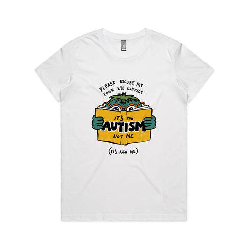 Poor Eye Contact Tee by Lonely Kids Club. All clothing from our T-shirts to our shorts and hoodies are ethically made, and printed packed and shipped from Sydney.