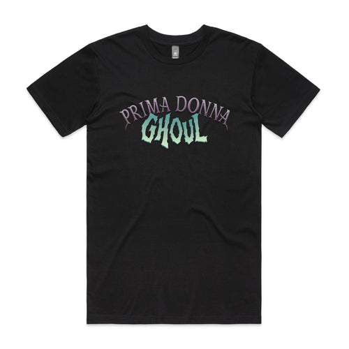 Prima Donna Ghoul Tee by Lonely Kids Club. All clothing from our T-shirts to our shorts and hoodies are ethically made, and printed packed and shipped from Sydney.