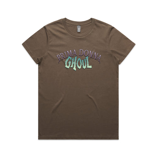 Prima Donna Ghoul Tee by Lonely Kids Club. All clothing from our T-shirts to our shorts and hoodies are ethically made, and printed packed and shipped from Sydney.