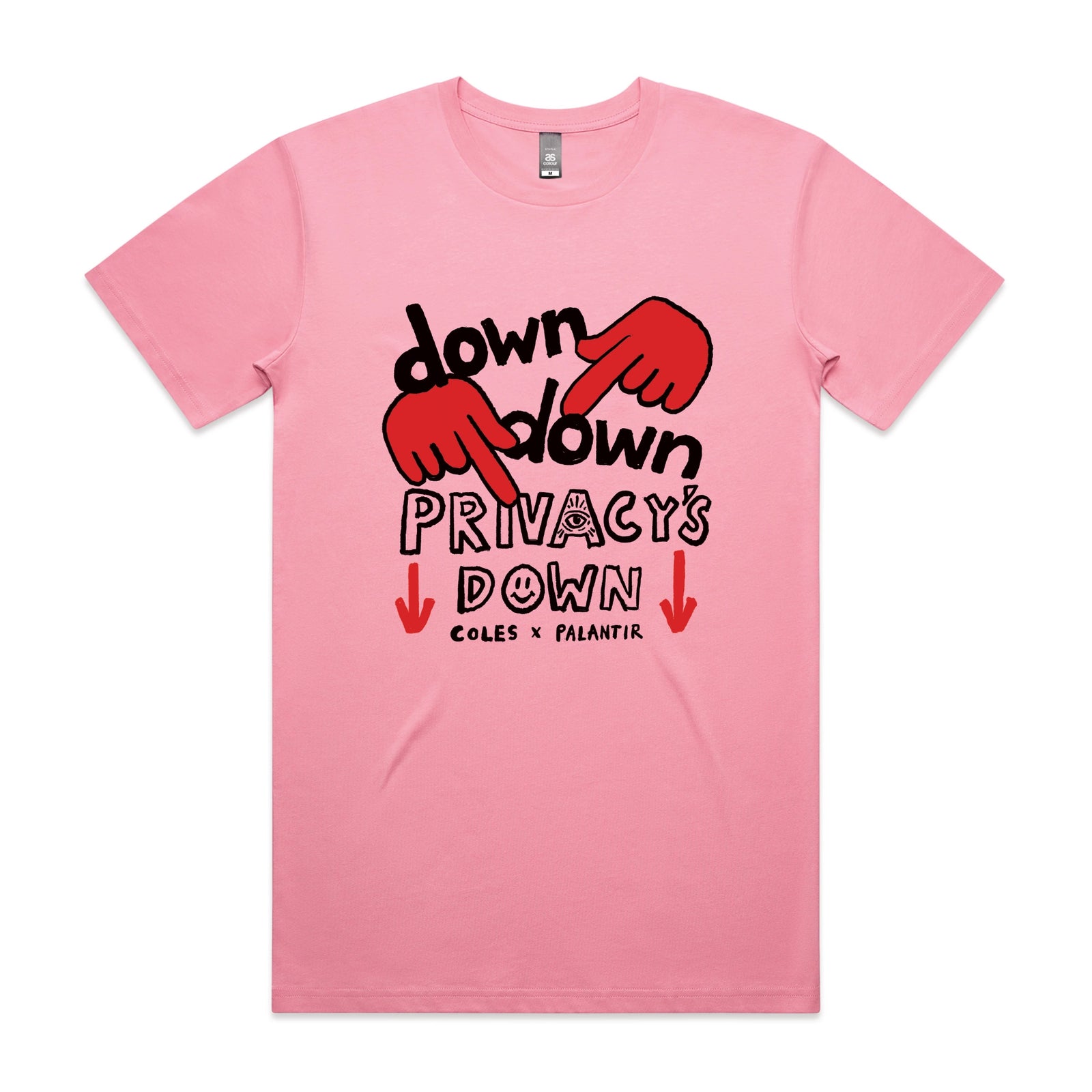 Bubblegum unisex t-shirt with Privacy's Down graphic by Lonely Kids Club