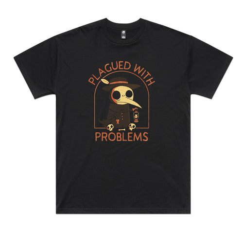 Plagued With Problems Tee by Lonely Kids Club. All clothing from our T-shirts to our shorts and hoodies are ethically made, and printed packed and shipped from Sydney.