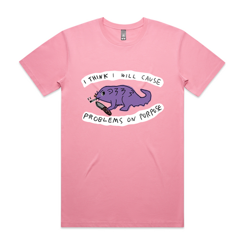 Problems On Purpose Tee by Lonely Kids Club. All clothing from our T-shirts to our shorts and hoodies are ethically made, and printed packed and shipped from Sydney.