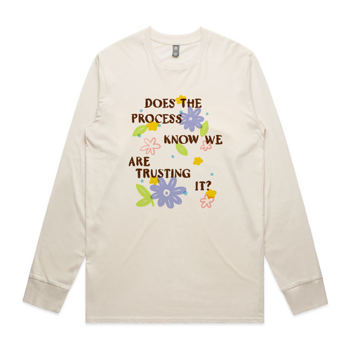 Does The Process Know Tee by Lonely Kids Club. All clothing from our T-shirts to our shorts and hoodies are ethically made, and printed packed and shipped from Sydney.