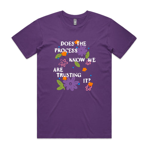 Does The Process Know Tee by Lonely Kids Club. All clothing from our T-shirts to our shorts and hoodies are ethically made, and printed packed and shipped from Sydney.