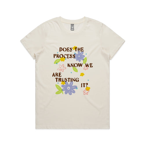 Does The Process Know Tee by Lonely Kids Club. All clothing from our T-shirts to our shorts and hoodies are ethically made, and printed packed and shipped from Sydney.