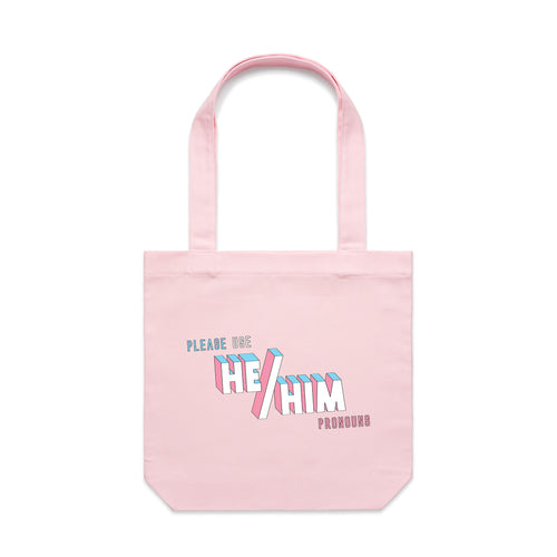 Pronouns Tote by Lonely Kids Club. All clothing from our T-shirts to our shorts and hoodies are ethically made, and printed packed and shipped from Sydney.