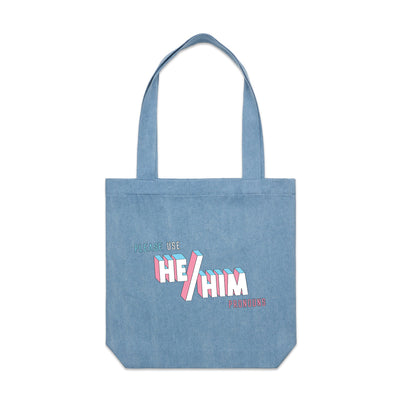 Pronouns Tote by Lonely Kids Club. All clothing from our T-shirts to our shorts and hoodies are ethically made, and printed packed and shipped from Sydney.